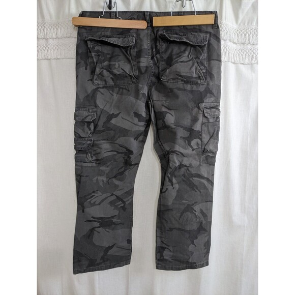 Wrangler Camo Jeans Men's 40x30 Dark Gray Cargo Cotton Work/Fish/Hunting Pants - Picture 2 of 13